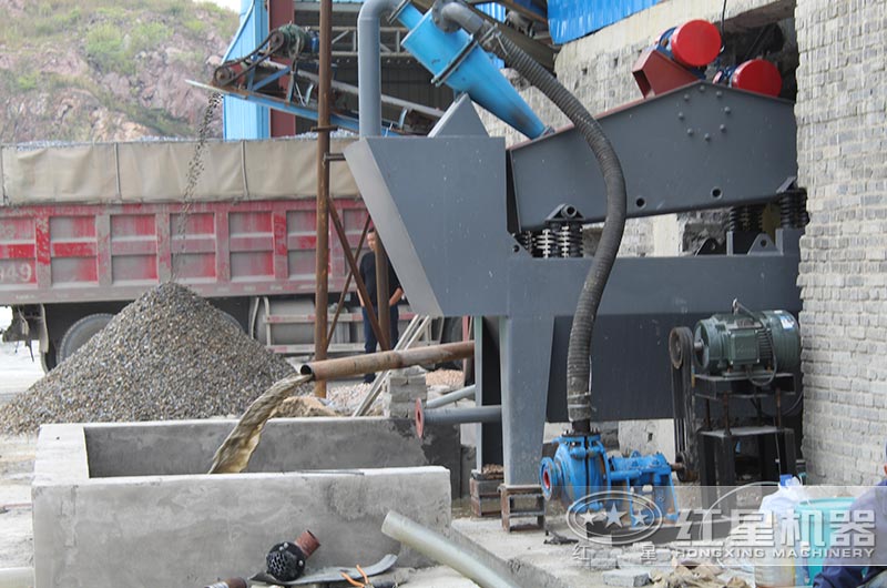 脫水篩，建設(shè)沉淀池，水可循環(huán)利用