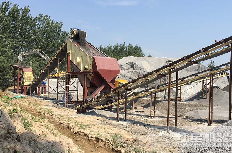 一條運行多年的重錘式破碎機生產線