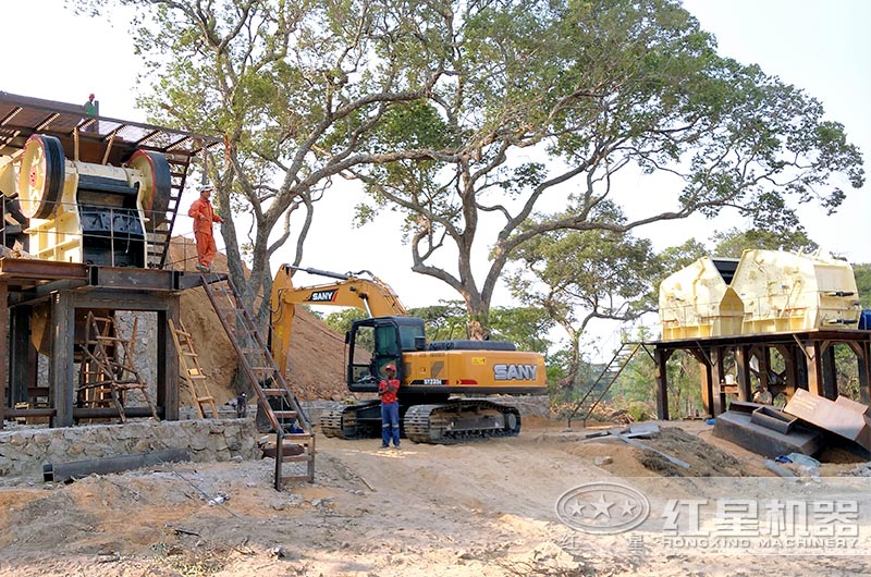 反擊破破石子現(xiàn)場，搭配鄂破機使用