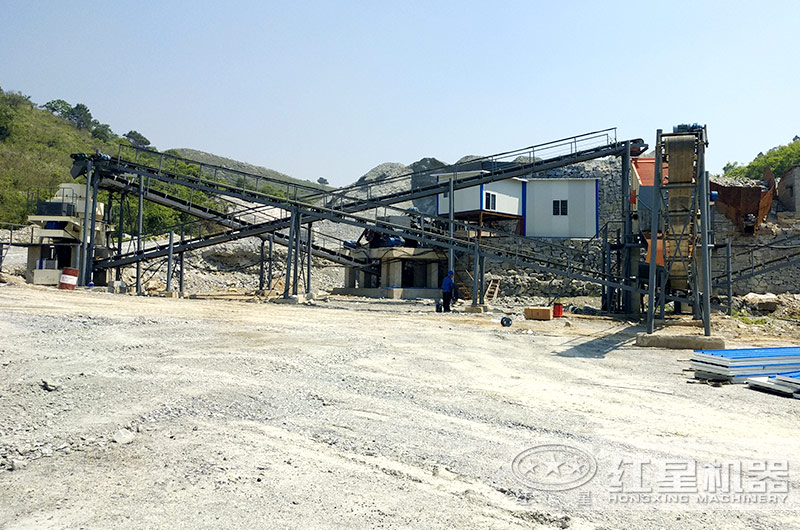 湖北廣水機制砂生產(chǎn)線全景圖，全套設(shè)備一覽無余